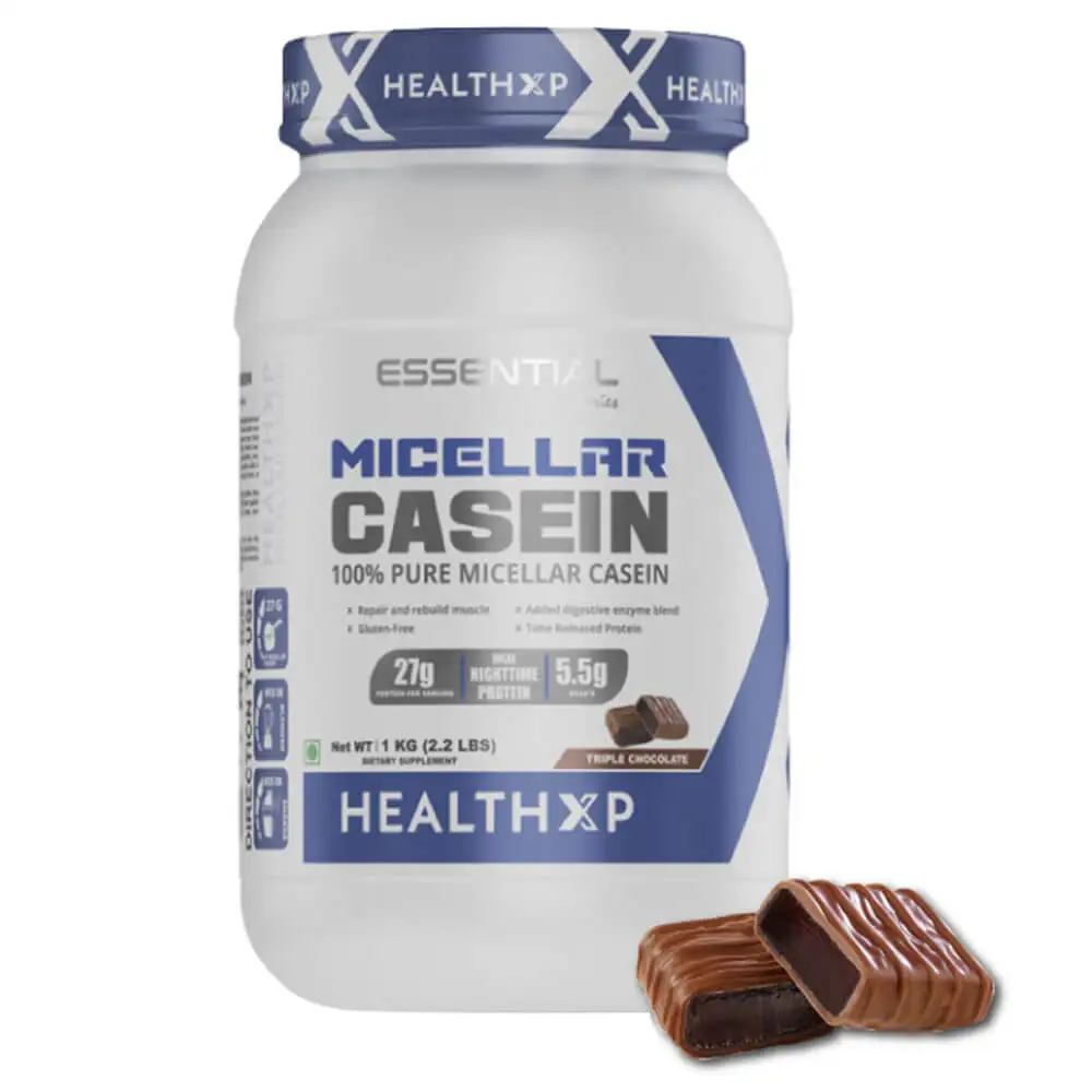 HealthXP 100% Micellar Casein Protein,  2.2 lb  Triple Chocolate