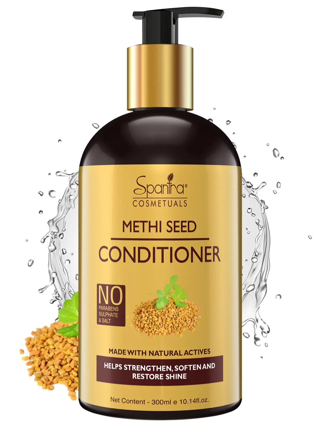 Spantra Methi Seed Conditioner, Helps Strenghen, Soften and Restore Shine, 300ml