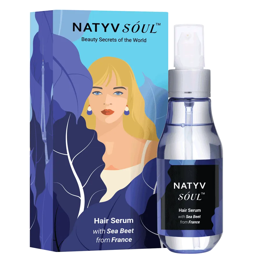 Natyv Soul Hair Serum With Sea Beet Extract From France - For Men & Women - All Hair Types