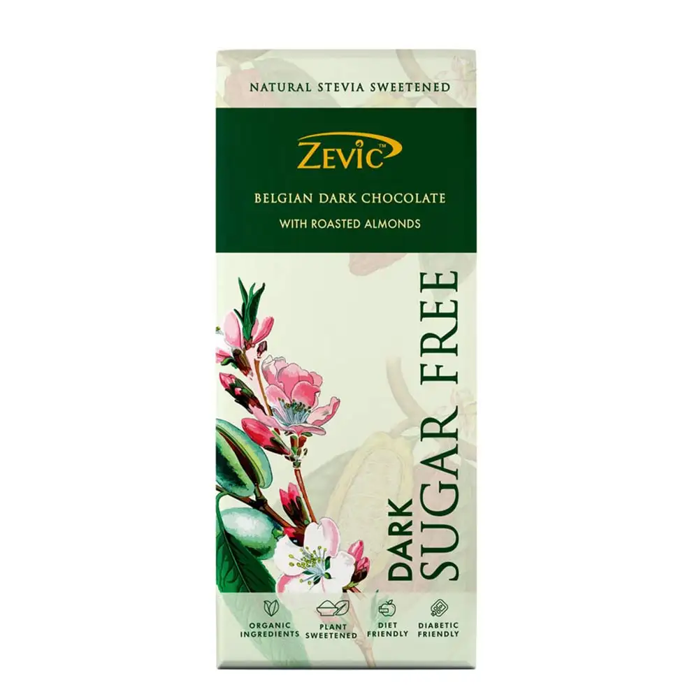 Zevic Roasted Almonds Stevia Chocolate 40 g,  1 Piece(s)/Pack  Belgian Cocoa