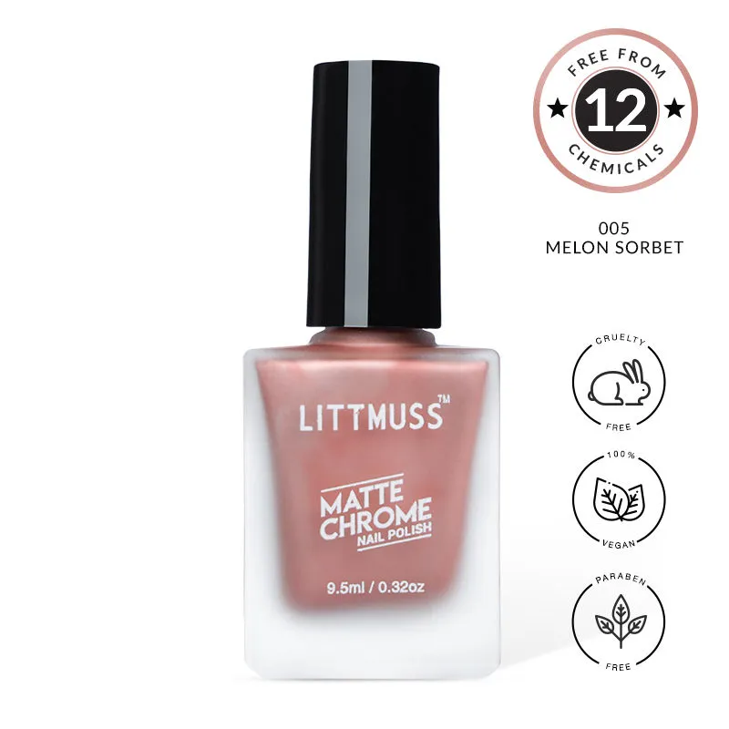 Littmuss Nail Polish Matte Chrome Nail Paint - Melon Sorbet - 005