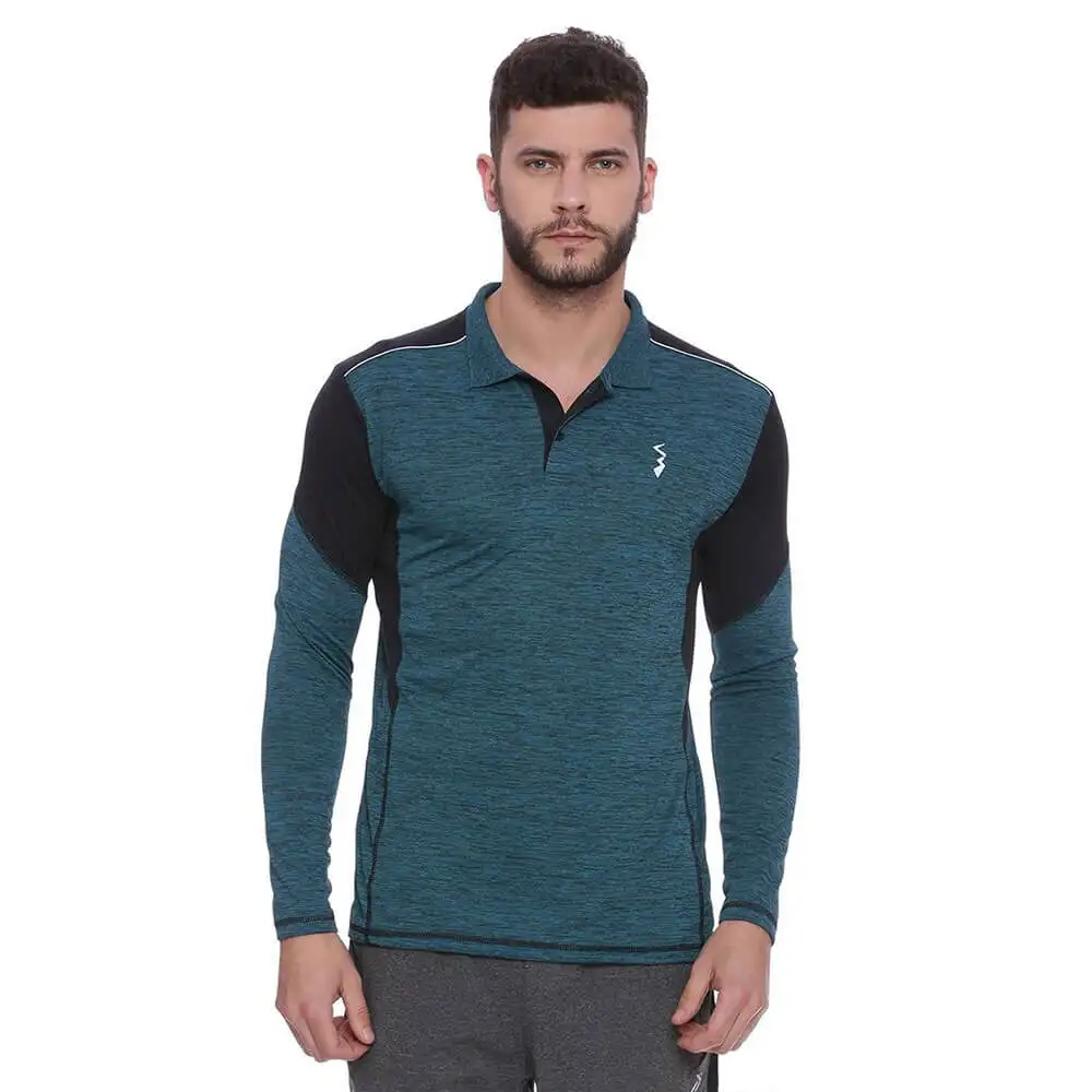 Campus Sutra Solid Men Polo Neck T Shirt,  Green  Small