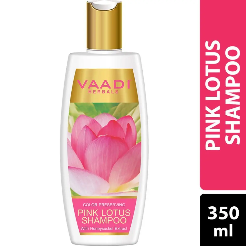 Vaadi Herbals Pink Lotus Color Preserving Shampoo with Honeysuckle Extract (350 ml)