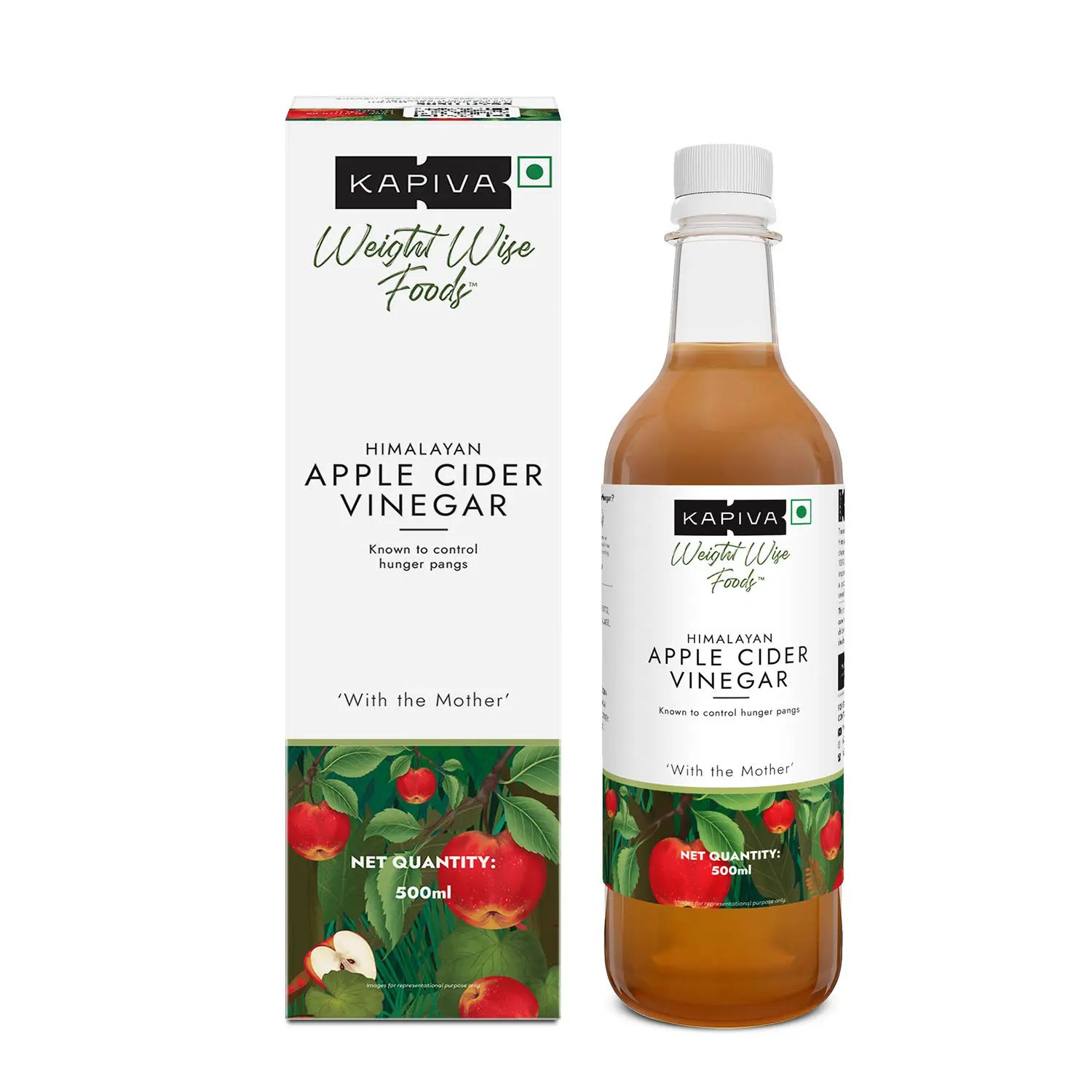 Kapiva Himalayan Apple Cider Vinegar With Mother Vinegar 500Ml | Unfiltered Unpasteurized |Helps control hunger pangs