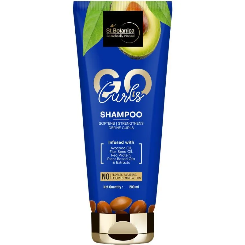 StBotanica GO Curls Hair Shampoo - With Avocado Oil, Flaxseed Oil, No Sulphate, Silicone