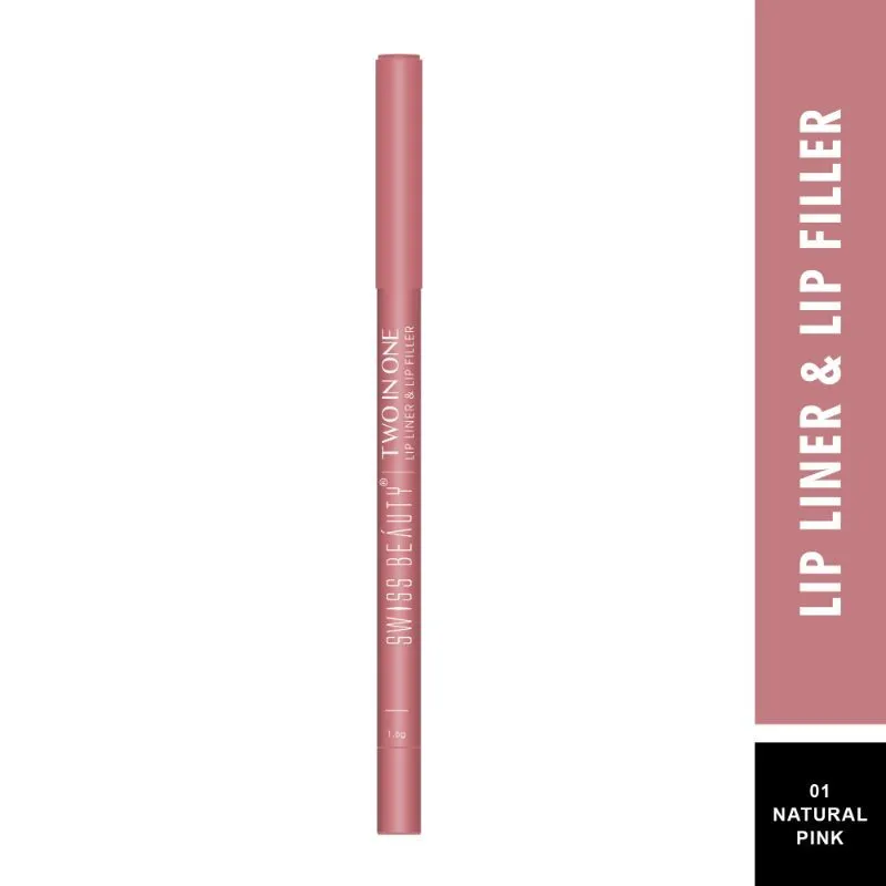 Swiss Beauty Two In One Lip Liner & Lip Filler - Natural Pink