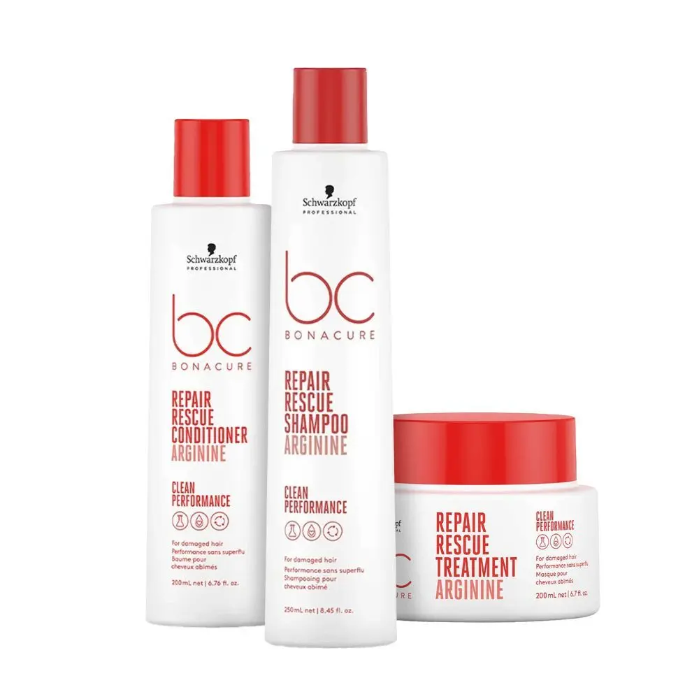 Schwarzkopf Professional Bonacure Repair Rescue with Arginine Shampoo + Conditioner + Mask Combo (250 ml + 200 ml+ 200 ml)