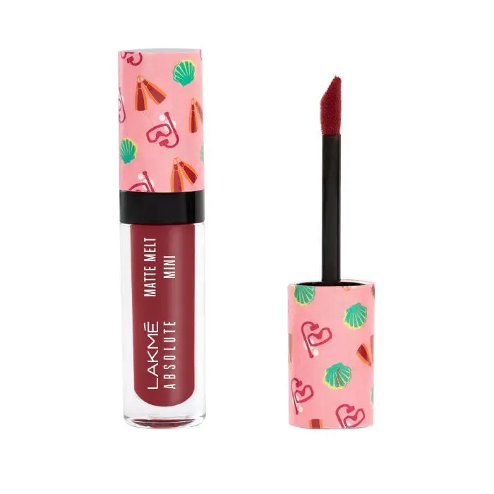 Lakme Absolute Matte Melt Mini Liquid Lip Colour, Indie Maroon, 2.4 ml