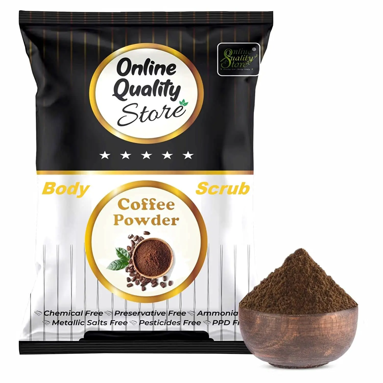 Online Quality Store Coffee Body Scrub - 100 g |Scrubber |body pack |Tan Removal |Coffee Powder for Skin & Hair|coffee powder for face whitening{Coffee_Body_Scrub100gm}