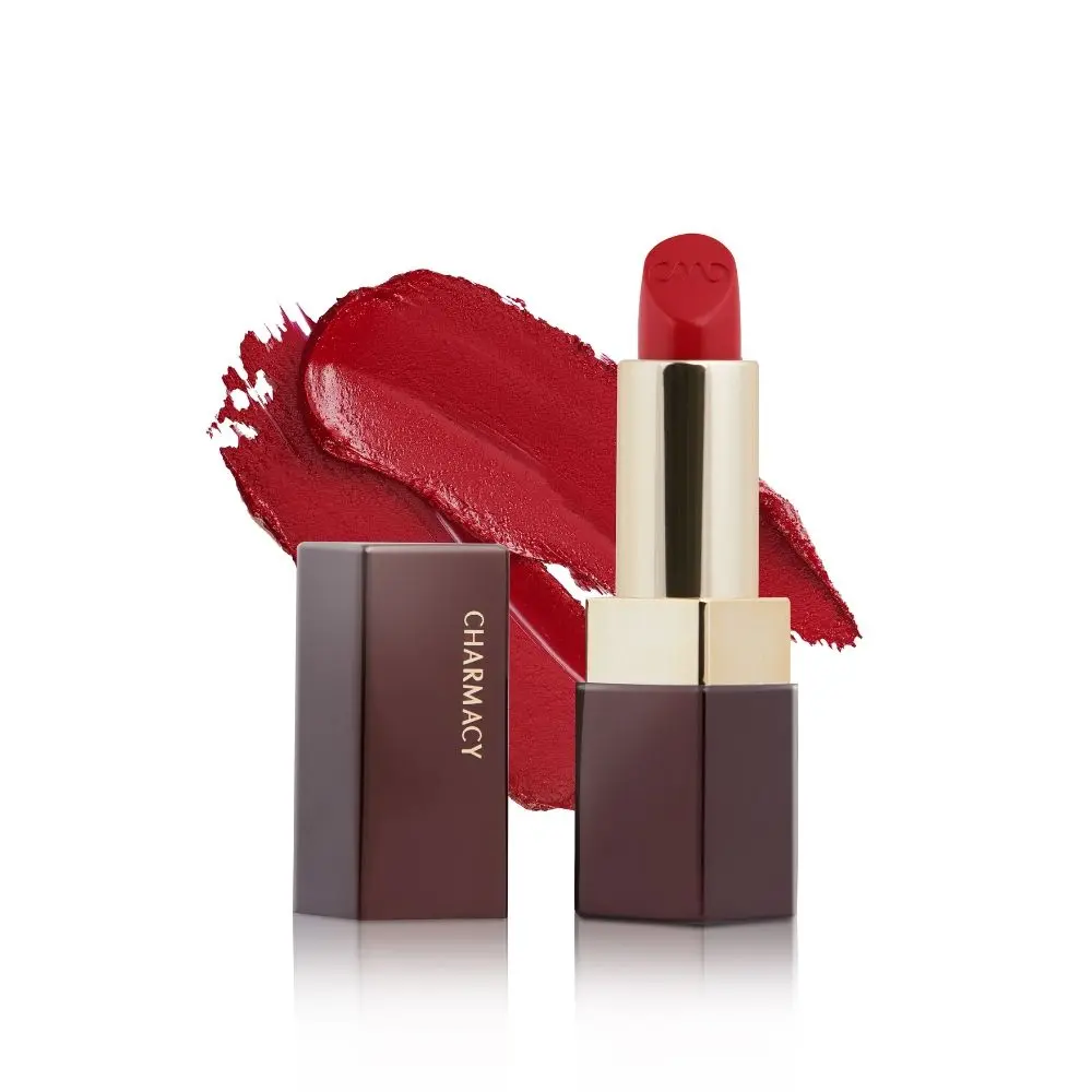 Charmacy Milano Luxe Creme Lipstick (Flamenco Red) - 3.8 g, Moisturised & Hydrating Lips, Highly Pigmented, Light Weight Lipstick, Single Stroke Coverage, Non-Toxic, Vegan, Cruelty Free