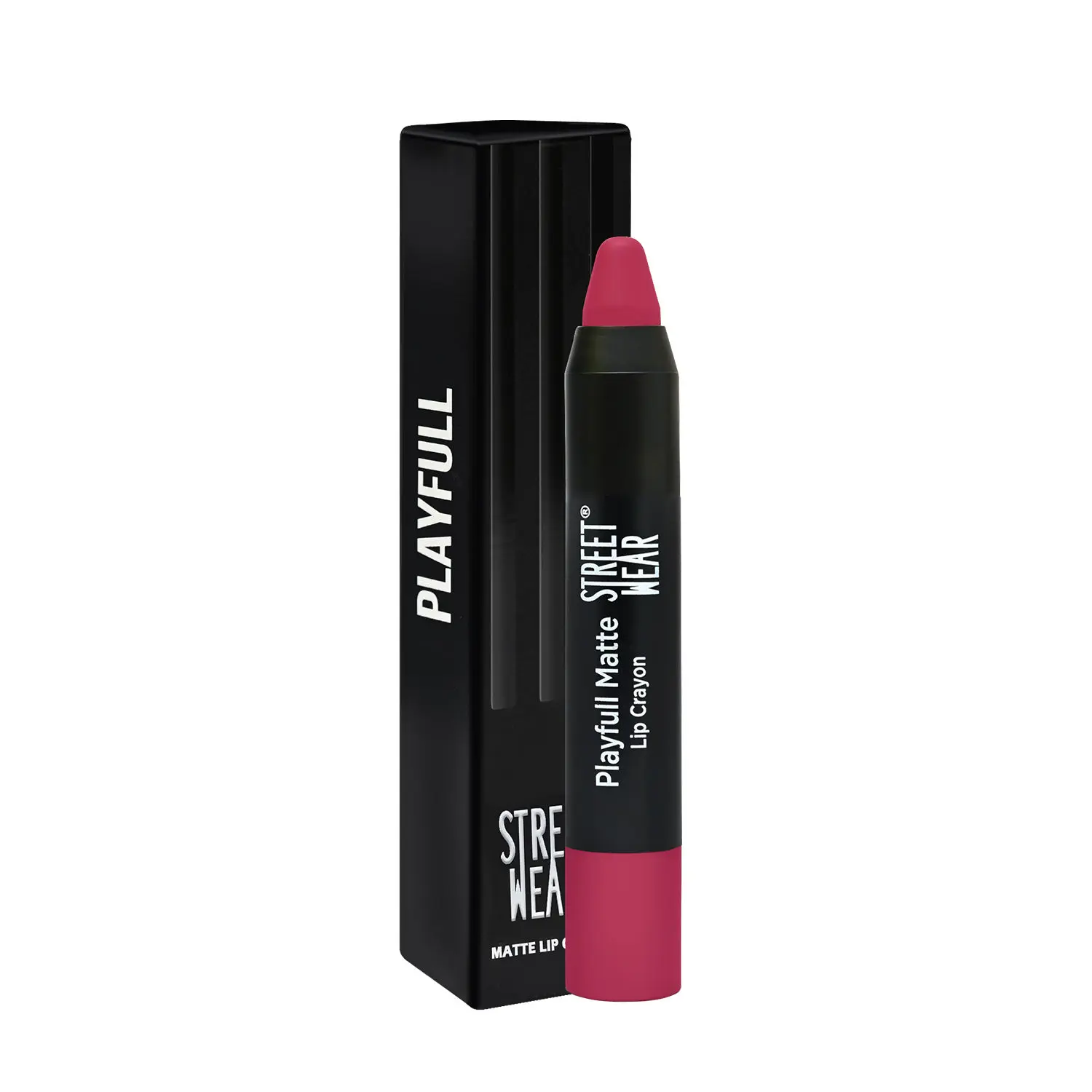 STREET WEAR® Playfull Matte -Epic Rose (Pink) -Moisturizing Matte Finish Lipstick, Full Coverage, Non-Drying Formula, Intense Pigment, Enriched With Shea Butter, Vitamin C, Vitamin E, Longwear Moisturizing Crayon Lipstick