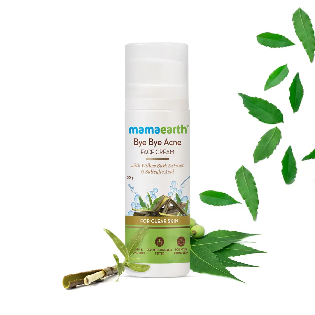 Mamaearth Bye Bye Face Cream For Acne Prone Skin, with Willow Bark Extract & Salicylic Acid For Clear Skin - 30 g