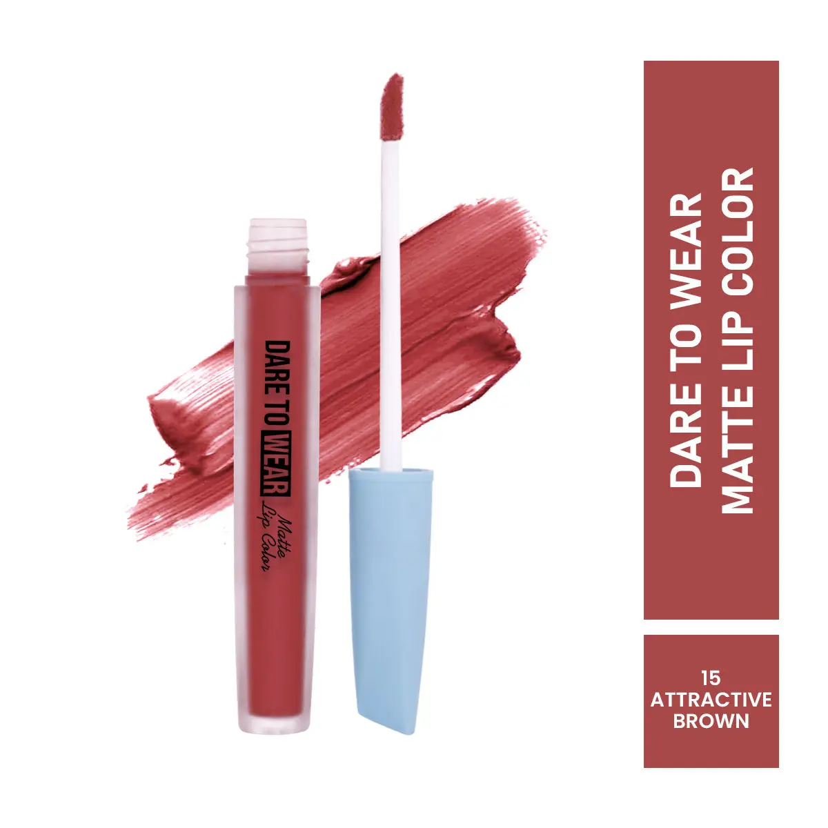 Mattlook Dare To Wear Matte Lip Color, Highly Pigmented, Smooth Application, Waterproof, Non Transfer & Long Lasting, Finish Matte, Attractive Brown (3.5ml)