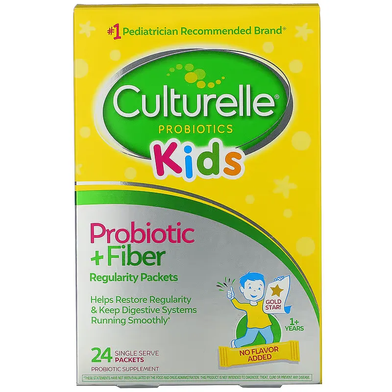 Kids,  Probiotic + Fiber, Regularity, 1+ Years, 24 Single Serve Packets