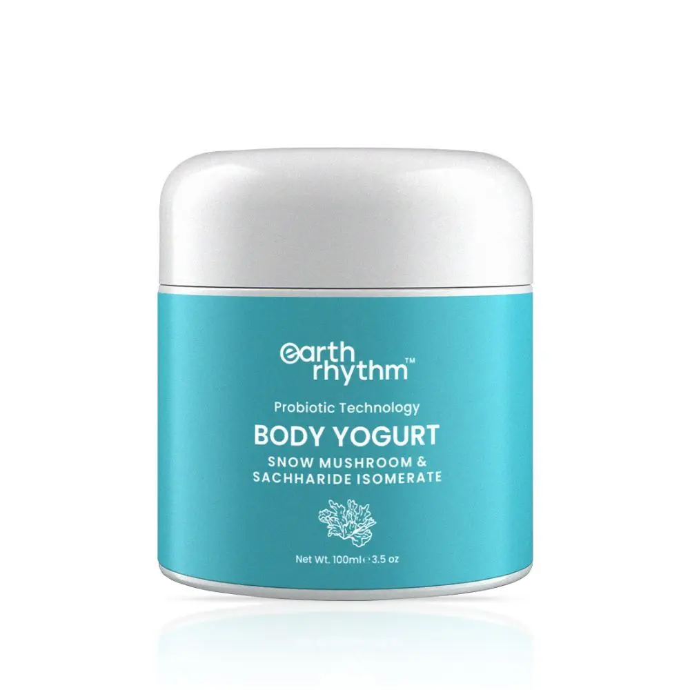 Earth Rhythm Snow Mushroom & Saccharide Isomerate Body Yogurt | Moisturises Skin, Prevents Breakouts, Strengthens Skin Barrier | for All Skin Types | Men & Women - 100 ML