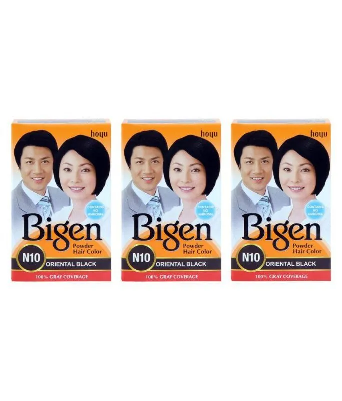 Bigen Powder Hair Color - Oriental Black (Pack of 3)