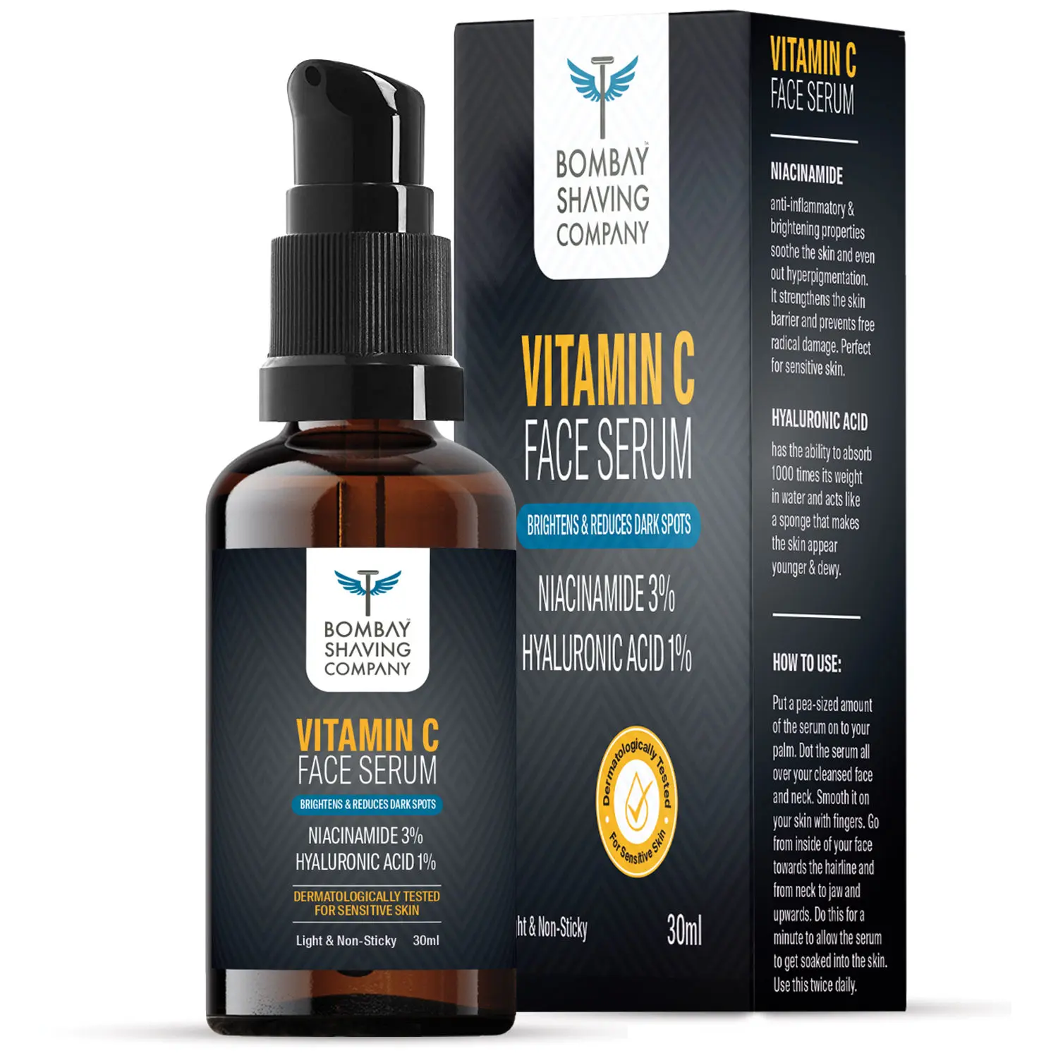 Bombay Shaving Company Vitamin C Face Serum, 30 ml | Brightens Skin & Reduces Dark Spots