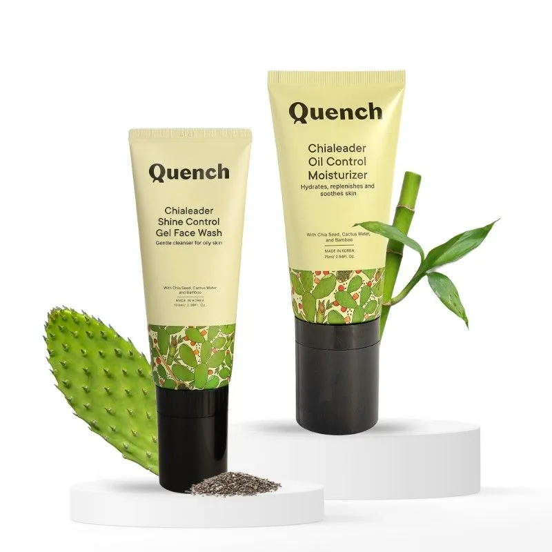 Quench Chialeader Shine Control Gel Face Wash And Oil Control Moisturizer Kit