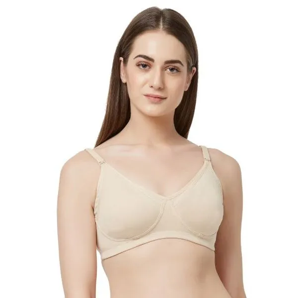 SOIE Women'S Non-Padded Non-Wired Maternity Bra - Nude (34C)