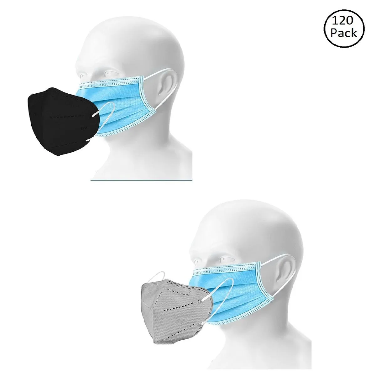 Fabula Double Mask Set of 100 Disposable & 20 Kn95/N95 Mask