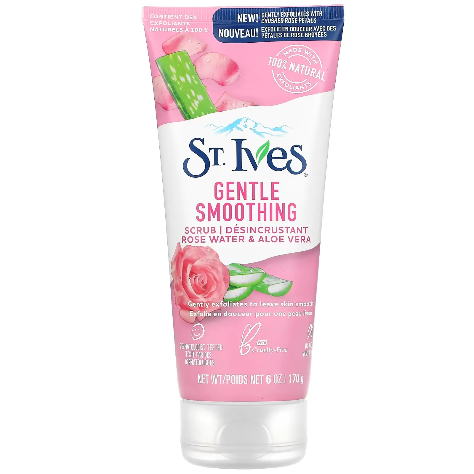 Gentle Smoothing Scrub, Rose Water & Aloe Vera, 6 oz (170 g)