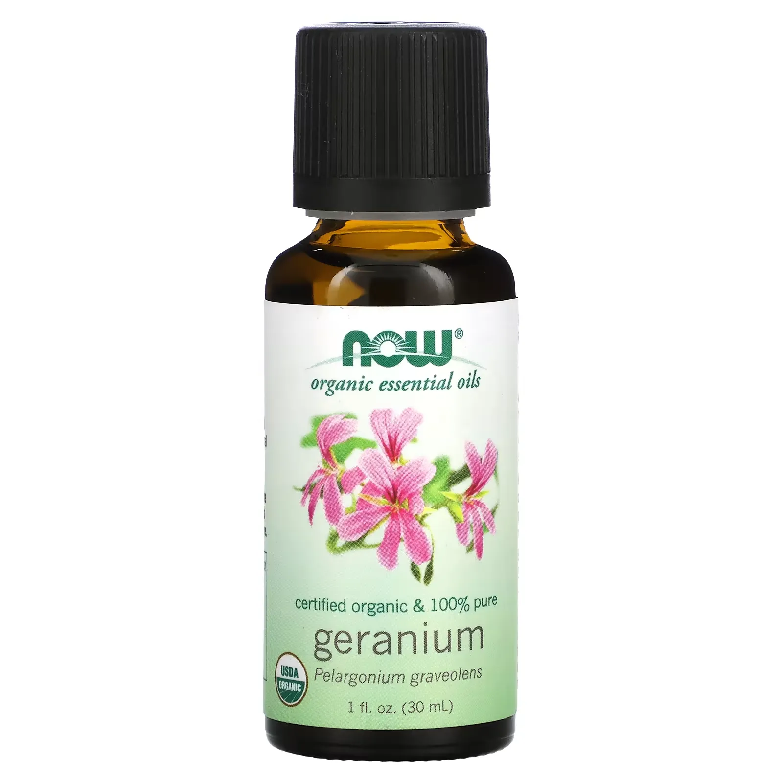 Organic Essential Oils, Geranium, 1 fl oz (30 ml)