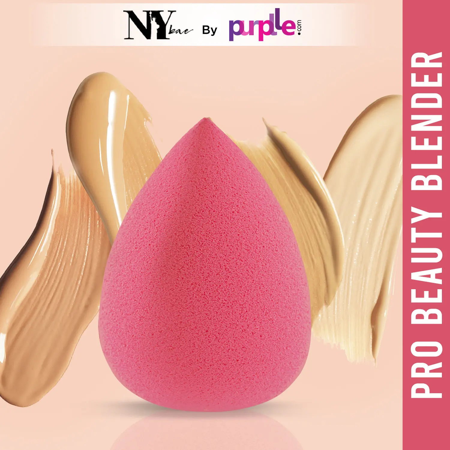 NY Bae Pro Beauty Blender | Makeup Sponge | Flawless Finish | Maximum Coverage - Pink