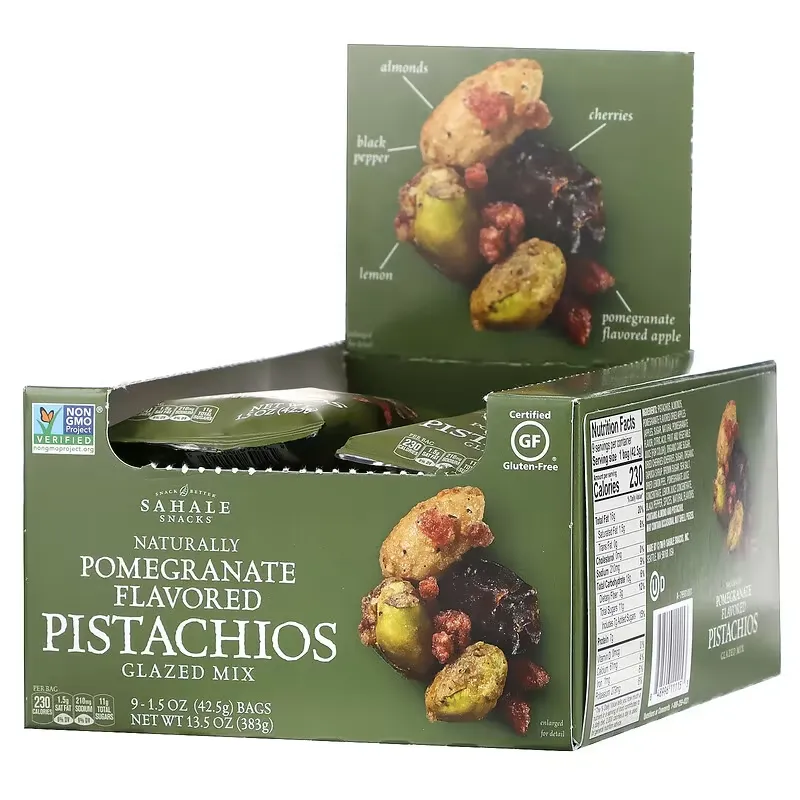 Glazed Mix, Natural Pomegranate Pistachios, 9 Packs, 1.5 oz (42.5 g) Each