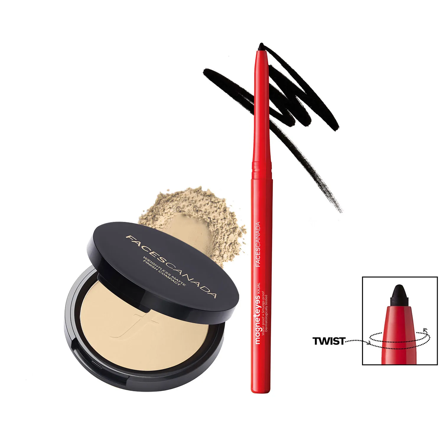 Faces Canada Magneteyes Kajal & Weightless Compact Combo