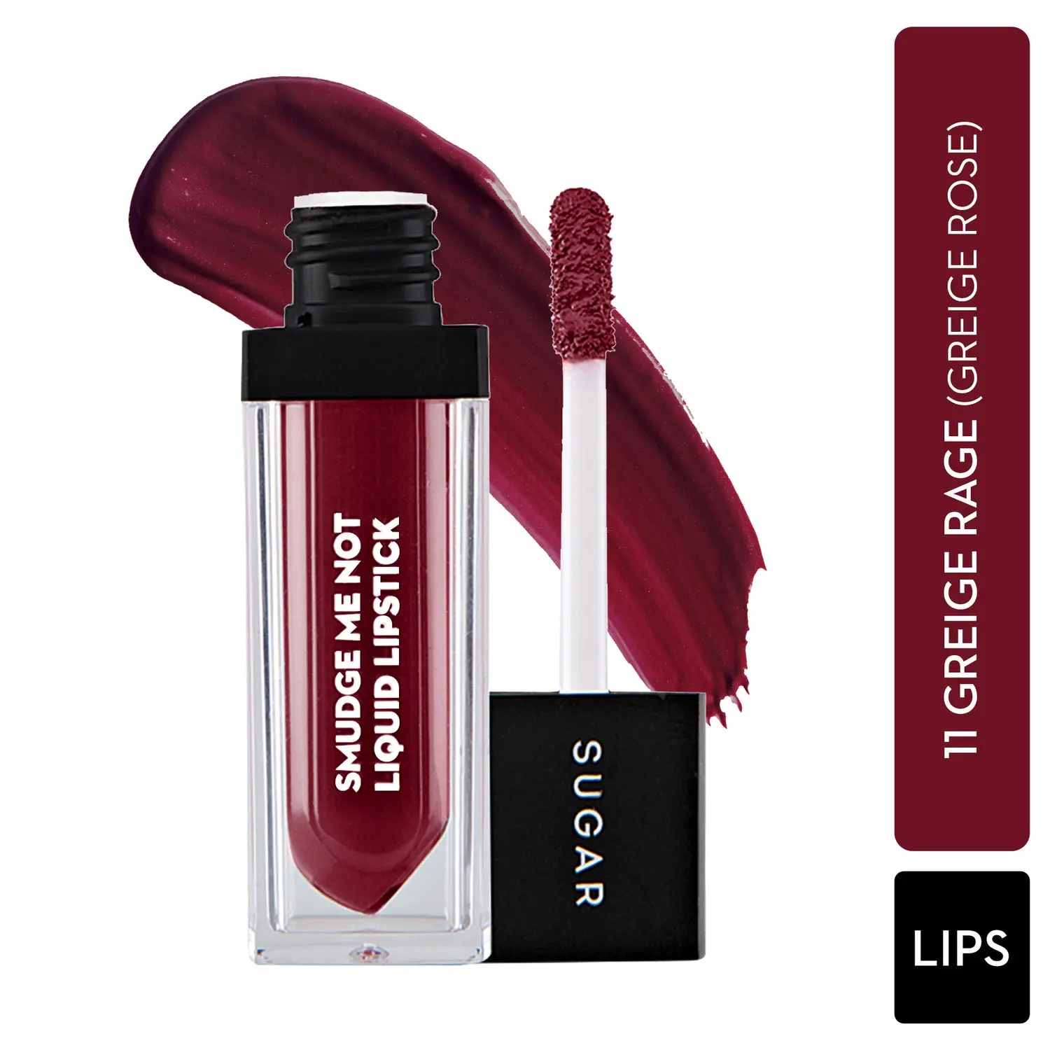 SUGAR Cosmetics - Smudge Me Not - Liquid Lipstick - 11 Greige Rage (Greige Rose) - 4.5 ml - Ultra Matte Liquid Lipstick, Transferproof and Waterproof, Lasts Up to 12 hours