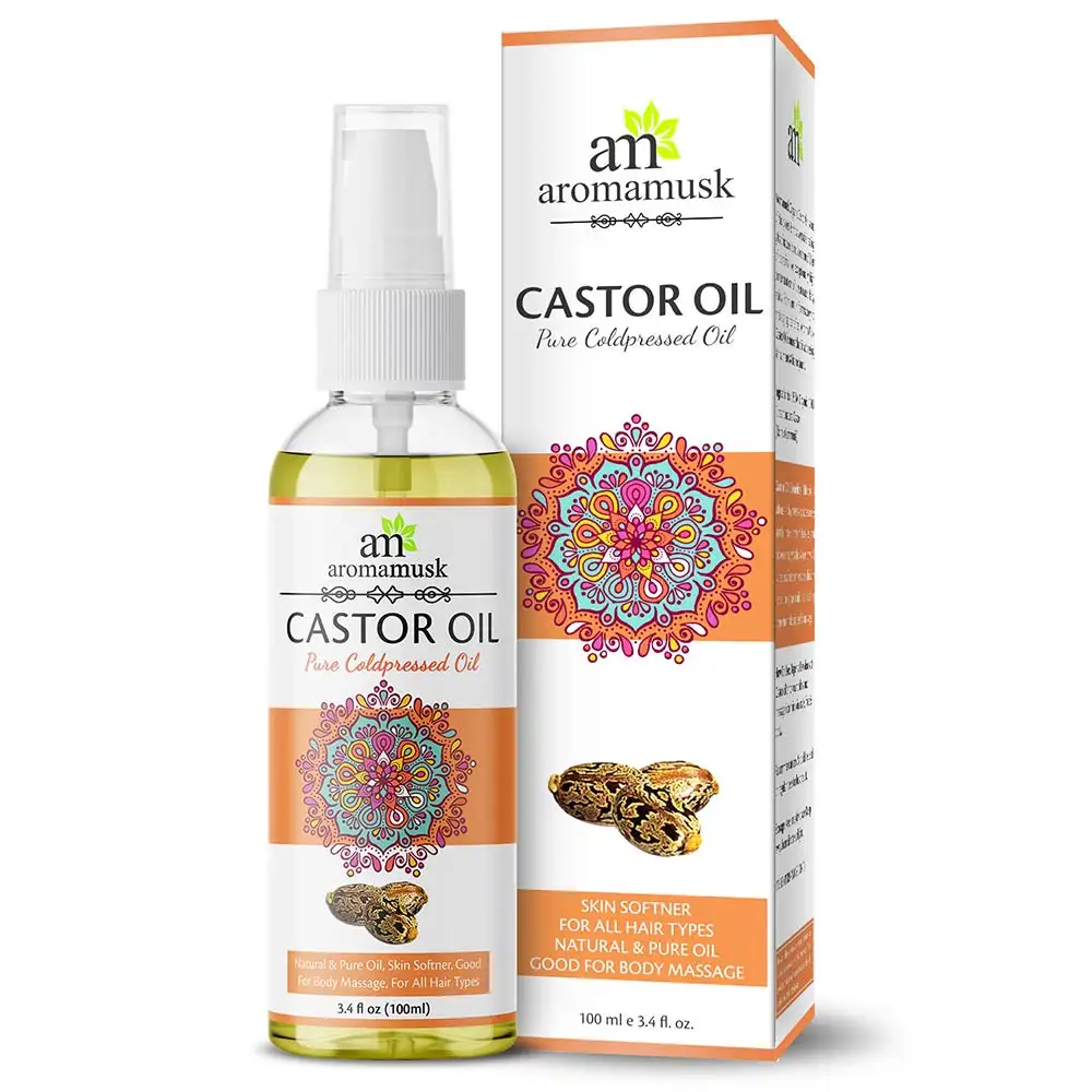 AromaMusk Pure Cold Pressed Castor Oil,  100 ml  For Hair & Skin