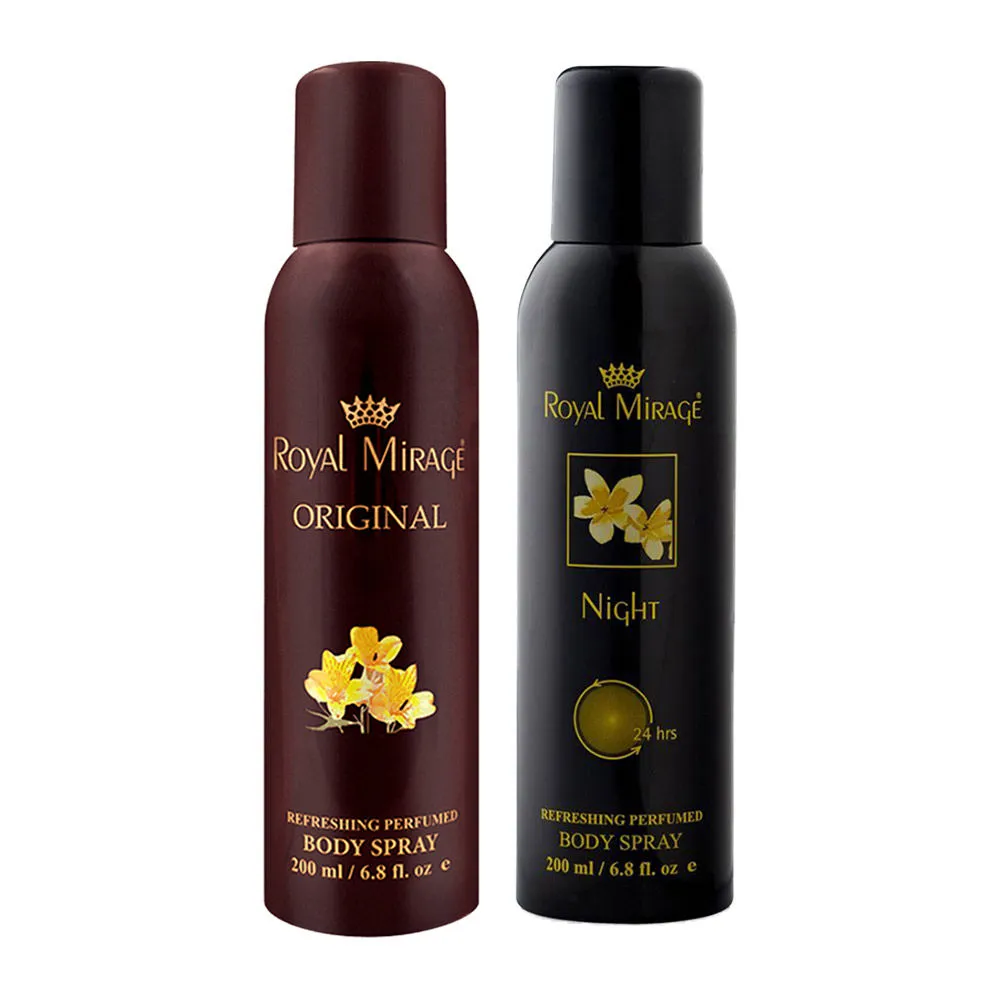 Royal Mirage Original & Night Refreshing Perfumed Body Spray - Pack Of 2