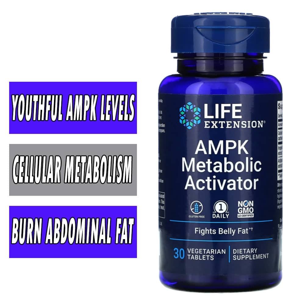 AMPK Metabolic Activator - Life Extension - 30 Veg Tabs - Targets Belly Fat