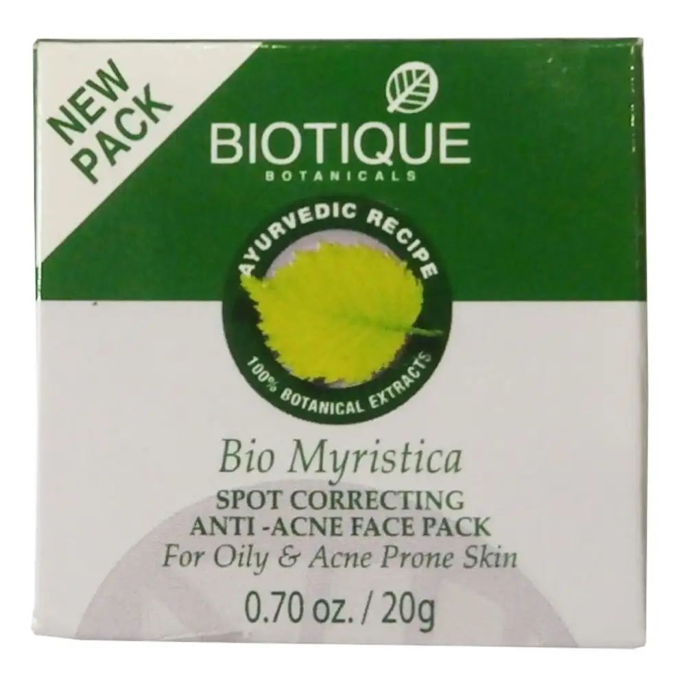 Biotique Bio Myristica Spot Correcting Anti Acne Face Pack,  20 g  for Oily & Acne Prone Skin