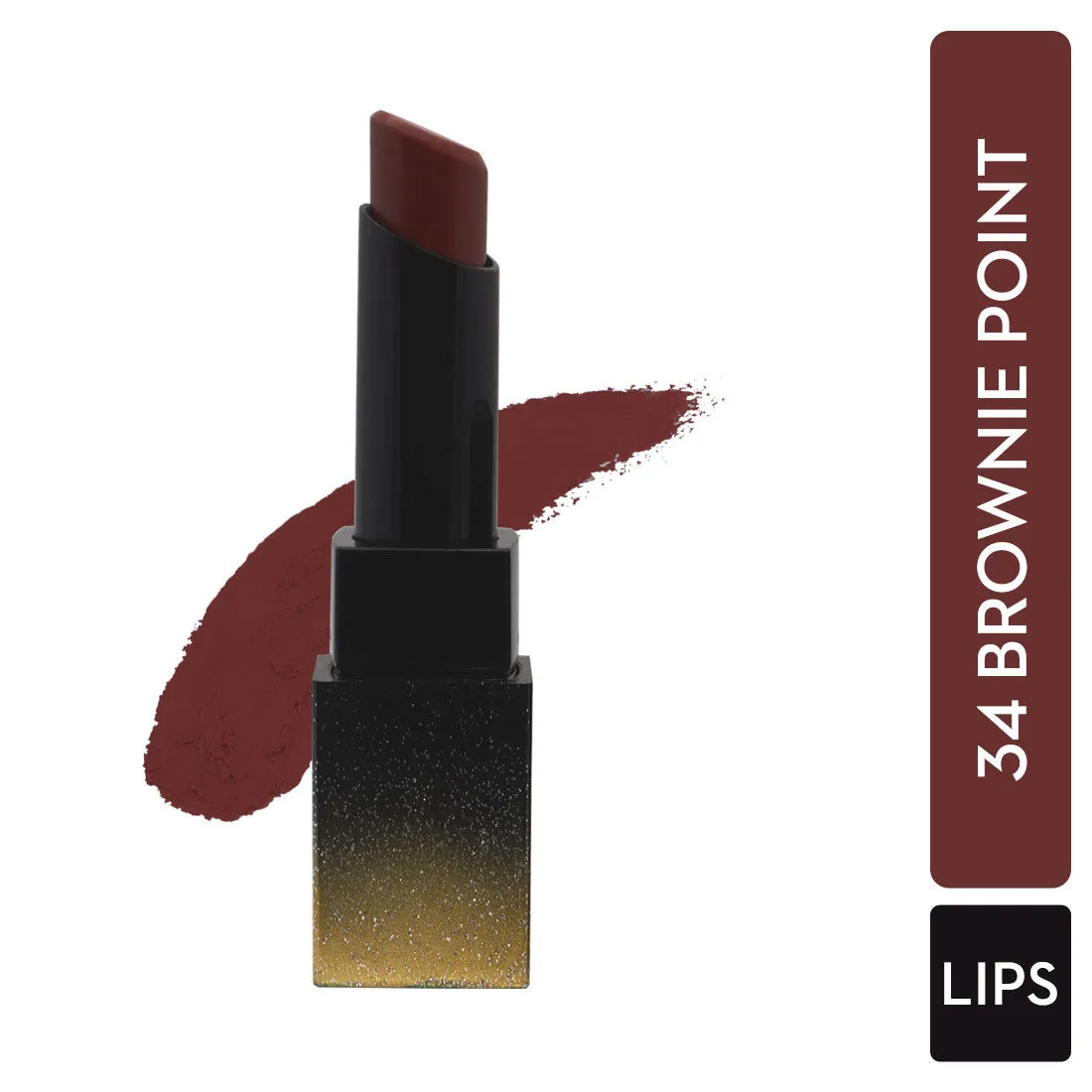 SUGAR Nothing Else Matter Longwear Lipstick 34BrowniePoint(Brown Toned Burnt Orange/ Reddish Brown)