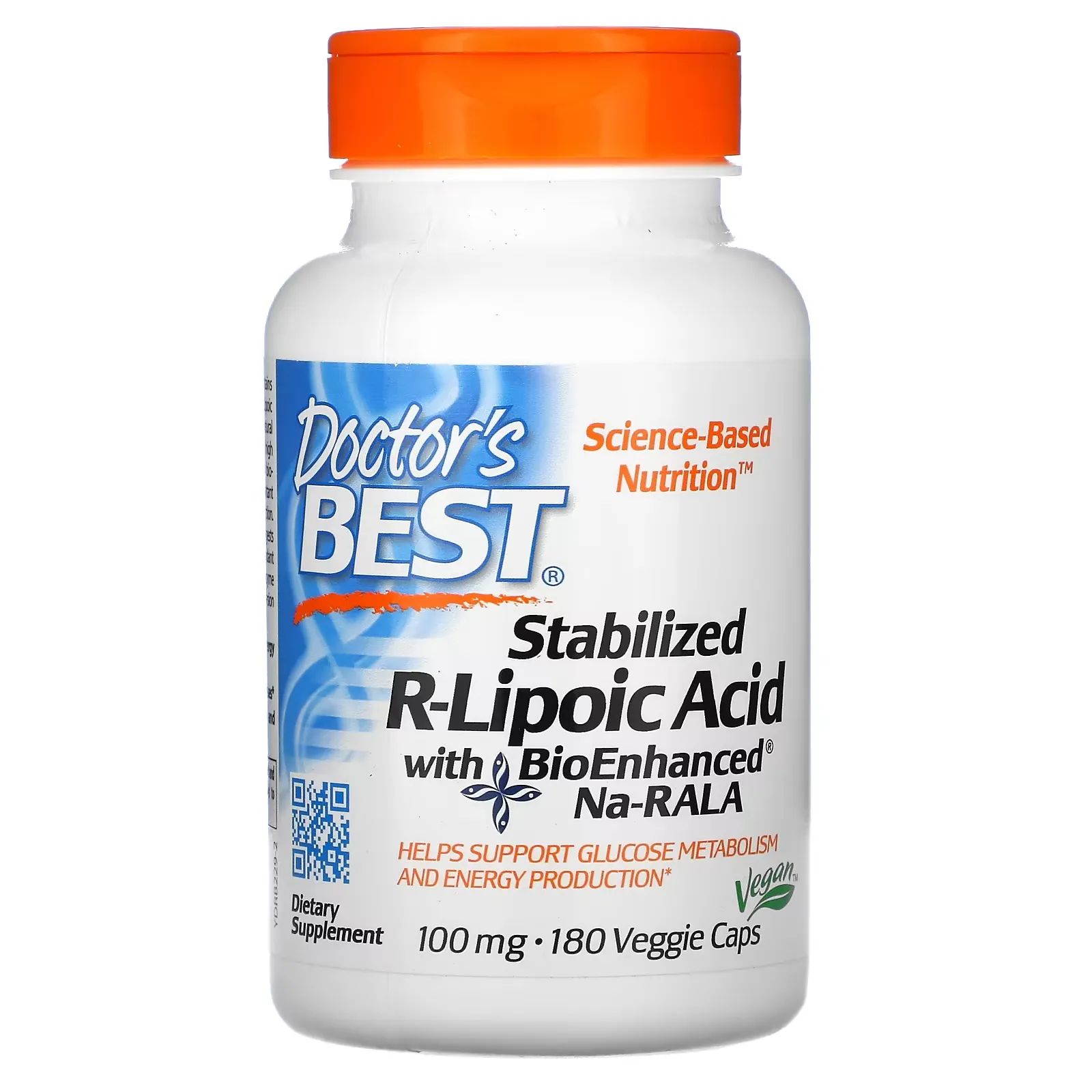 Stabilized R-Lipoic Acid with BioEnhanced Na-RALA, 100 mg, 180 Veggie Caps