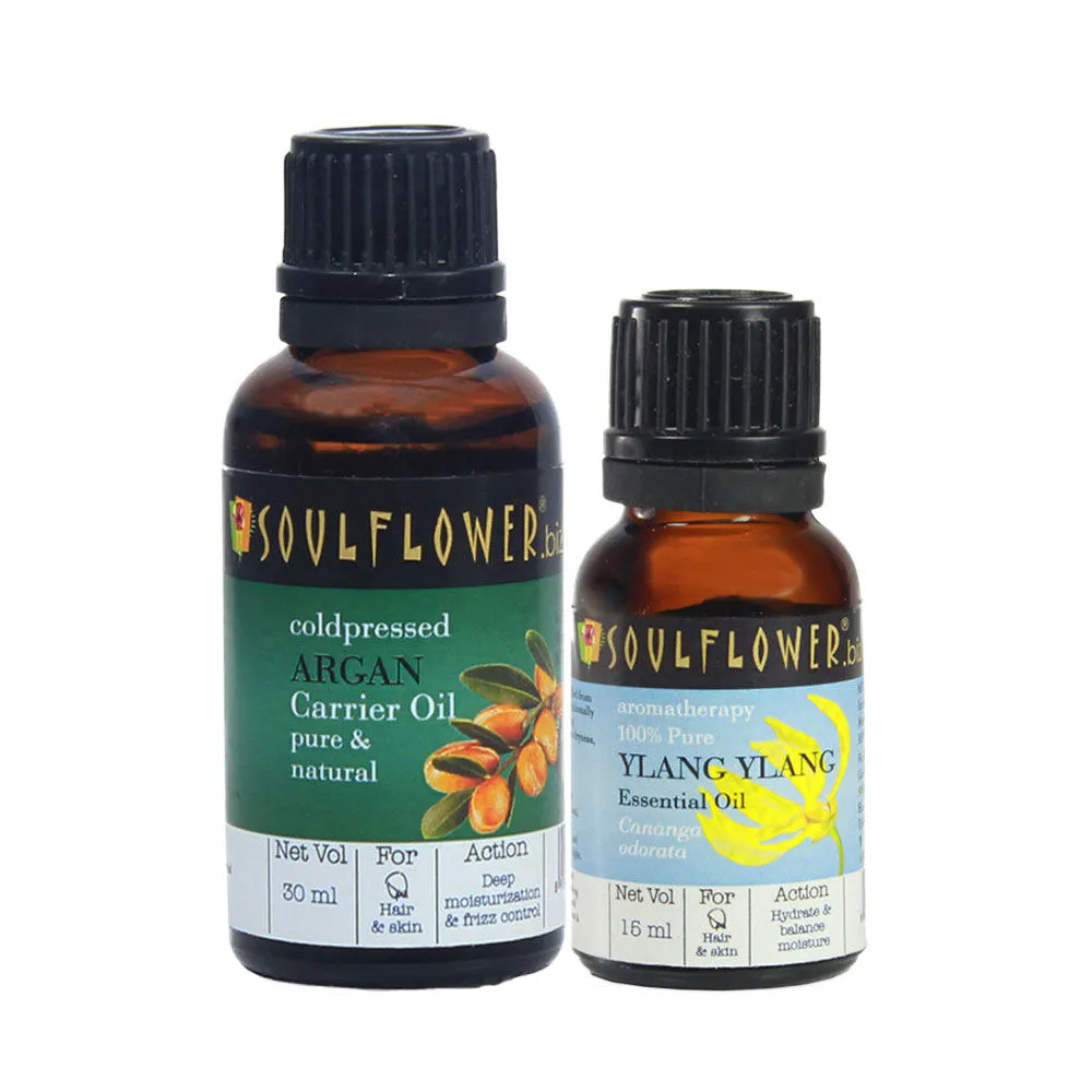 Soulflower Argan Carrier Oil & Ylang Ylang Essential Oil Combo