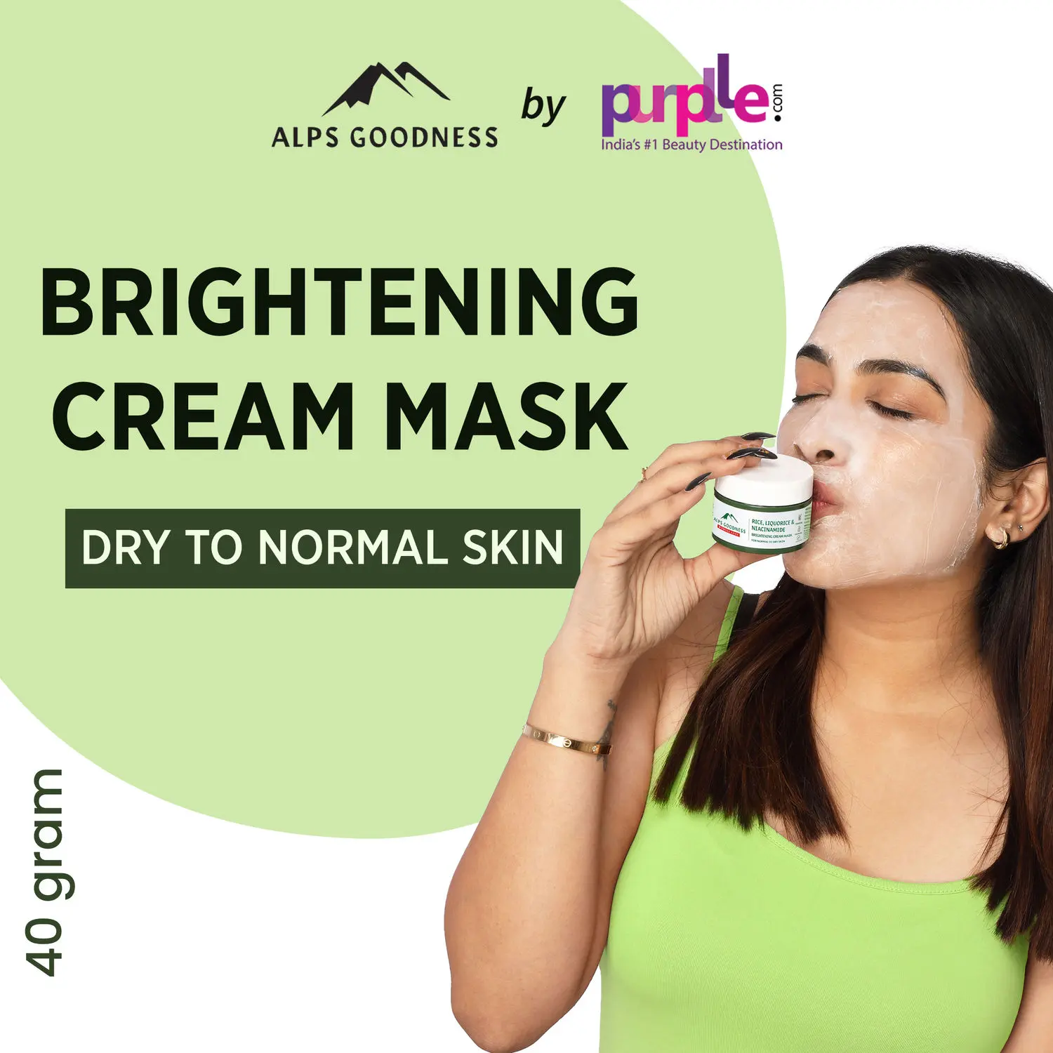 Alps Goodness Rice, Liquorice & Niacinamide Brightening Cream Mask for Normal to Dry Skin (40 g)| Niacinamide Mask| Rice Mask| Liquorice mask| Rice Face Mask| Niacinamide Face Mask| Cream Face Mask