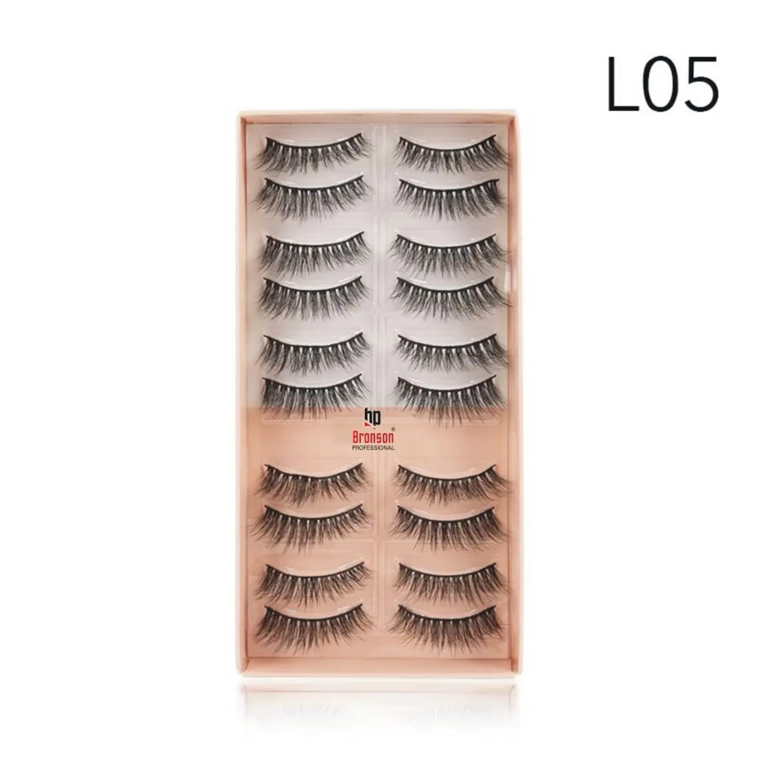 Eyelash set 3D false long and natural eye makeup 10 pairs No. L05