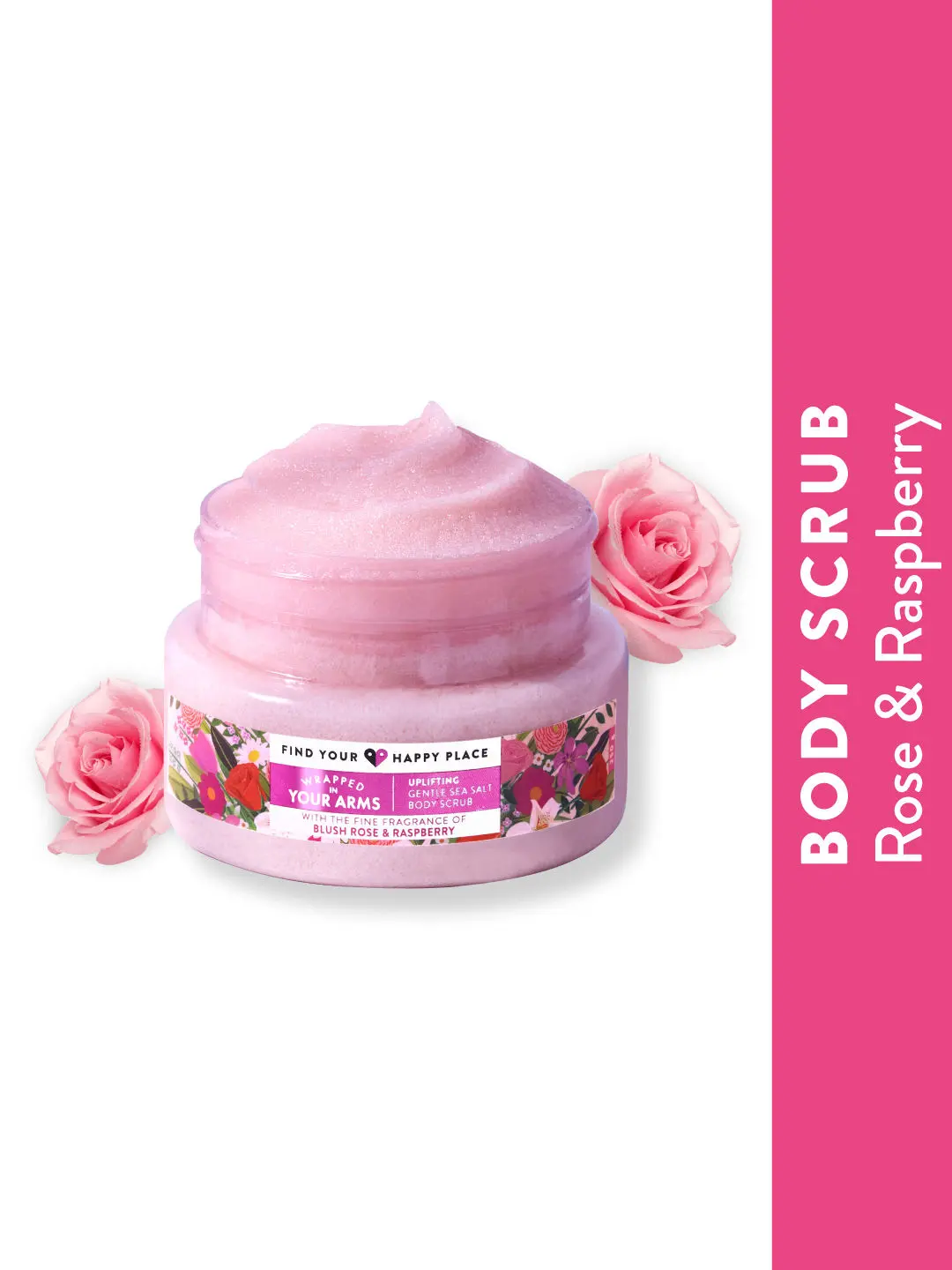 Find Your Happy Place - Wrapped In Your Arms Exfoliating Body Scrub Blush Rose & Raspberry 250g