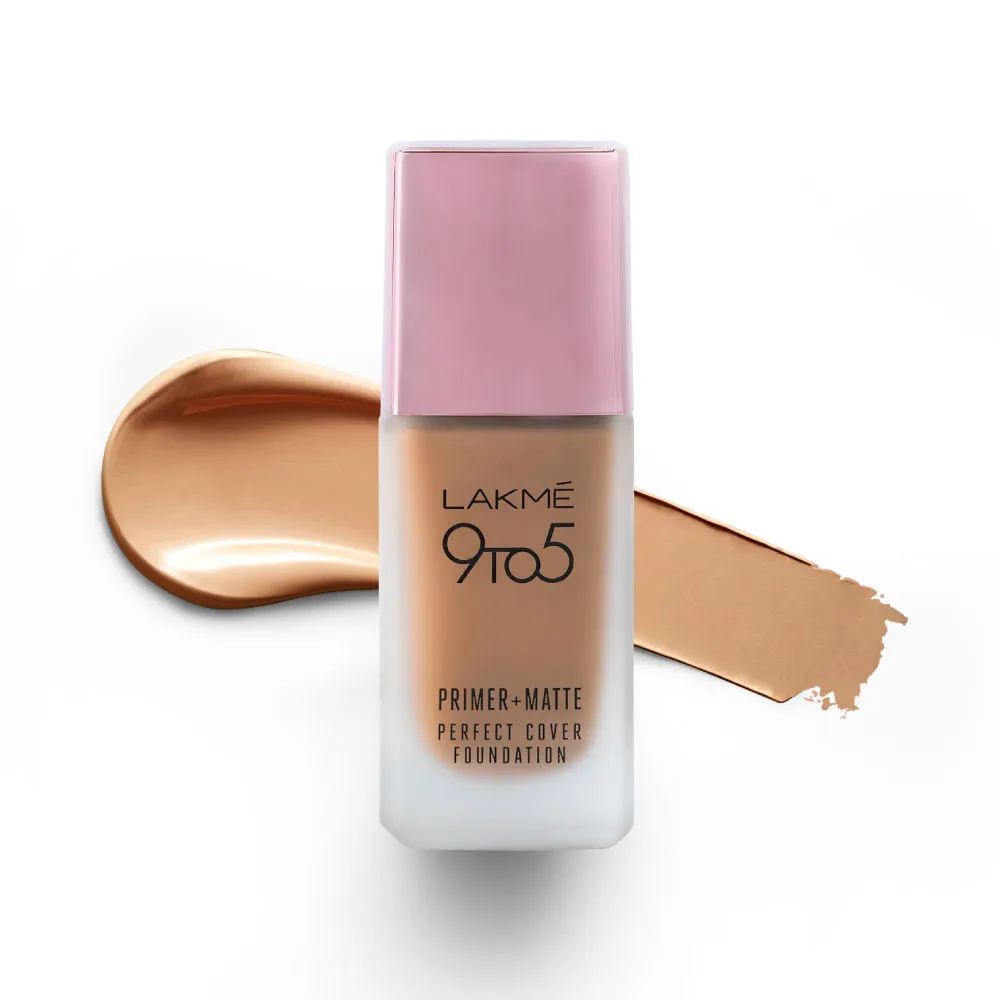 Lakme 9 To 5 Primer + Matte Perfect Cover Foundation - C300 Cool Cinnamon