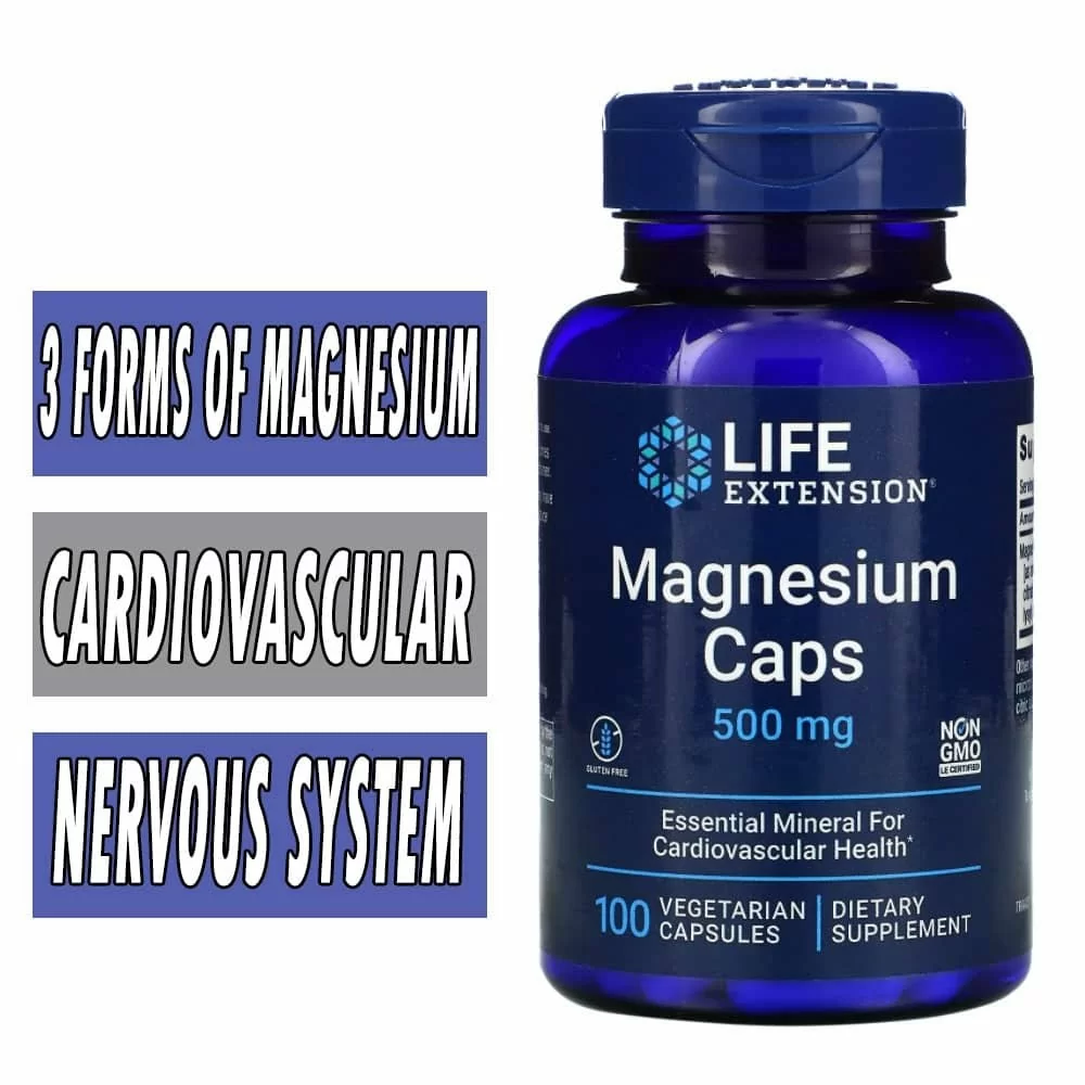 Life Extension Magnesium - 500 mg - 100 VCaps - Heart Health