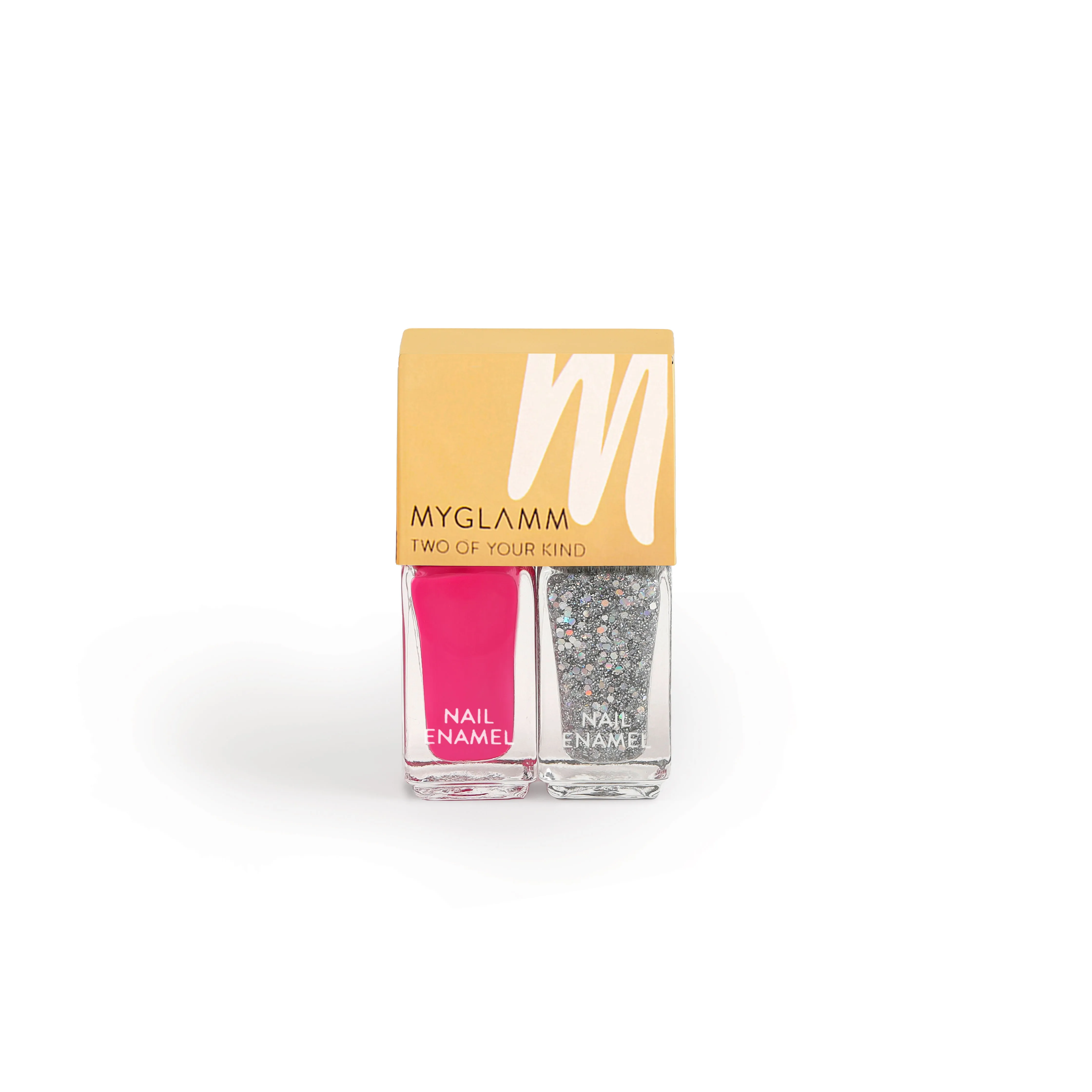 MyGlamm Two Of Your Kind Nail Enamel Duo Glitter Collection - Carnival Crush