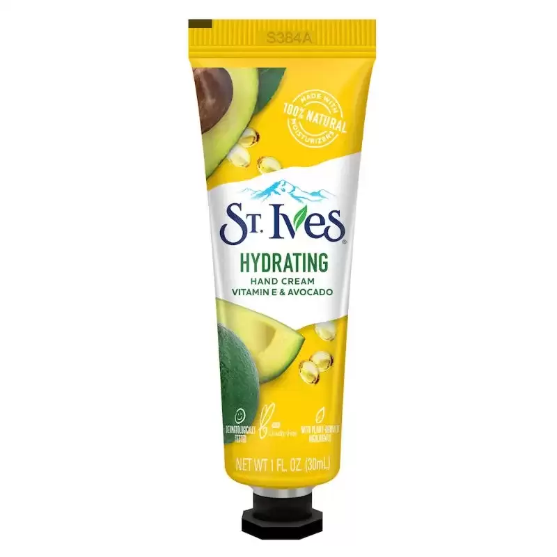 St. Ives Hydrating Vitamin E & Avocado Hand Cream, 100% Natural Moisturizers