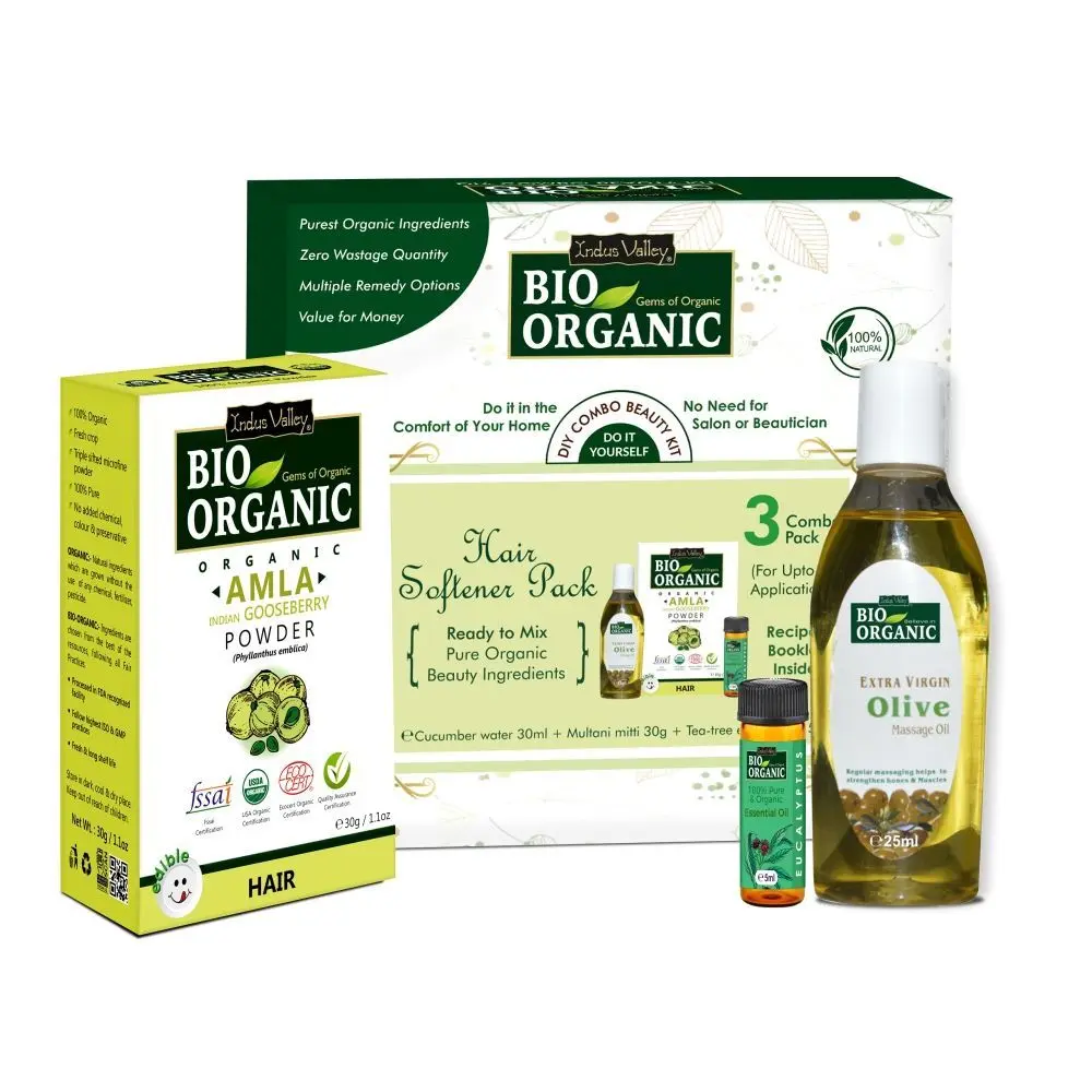 Indus Valley Bio Organic Hair Softener Gift Pack DIY Kit