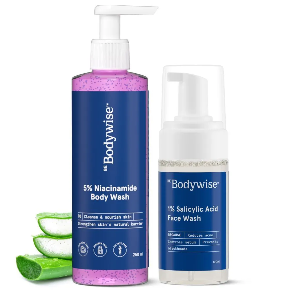 Be Bodywise 5% Niacinamide Body Wash + 1% Salicylic Acid Face Wash For Clear Skin