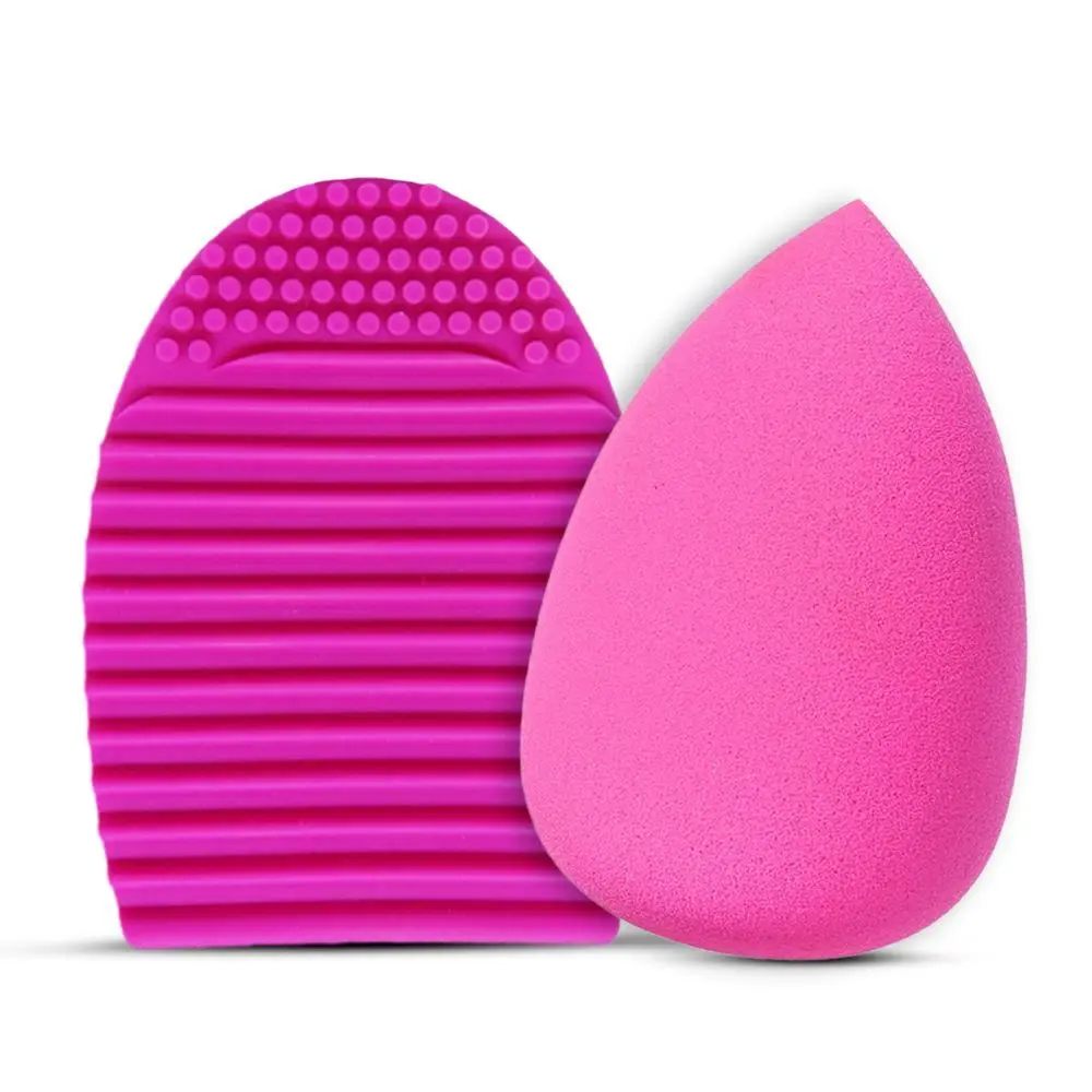 MATRA Silicone Makeup Brush Cleaner & Beauty Sponge Makeup Blender Puff - Makeup Brush Cleaning Brush Egg, Foundation Sponge for flawless Make-up Powder Puff