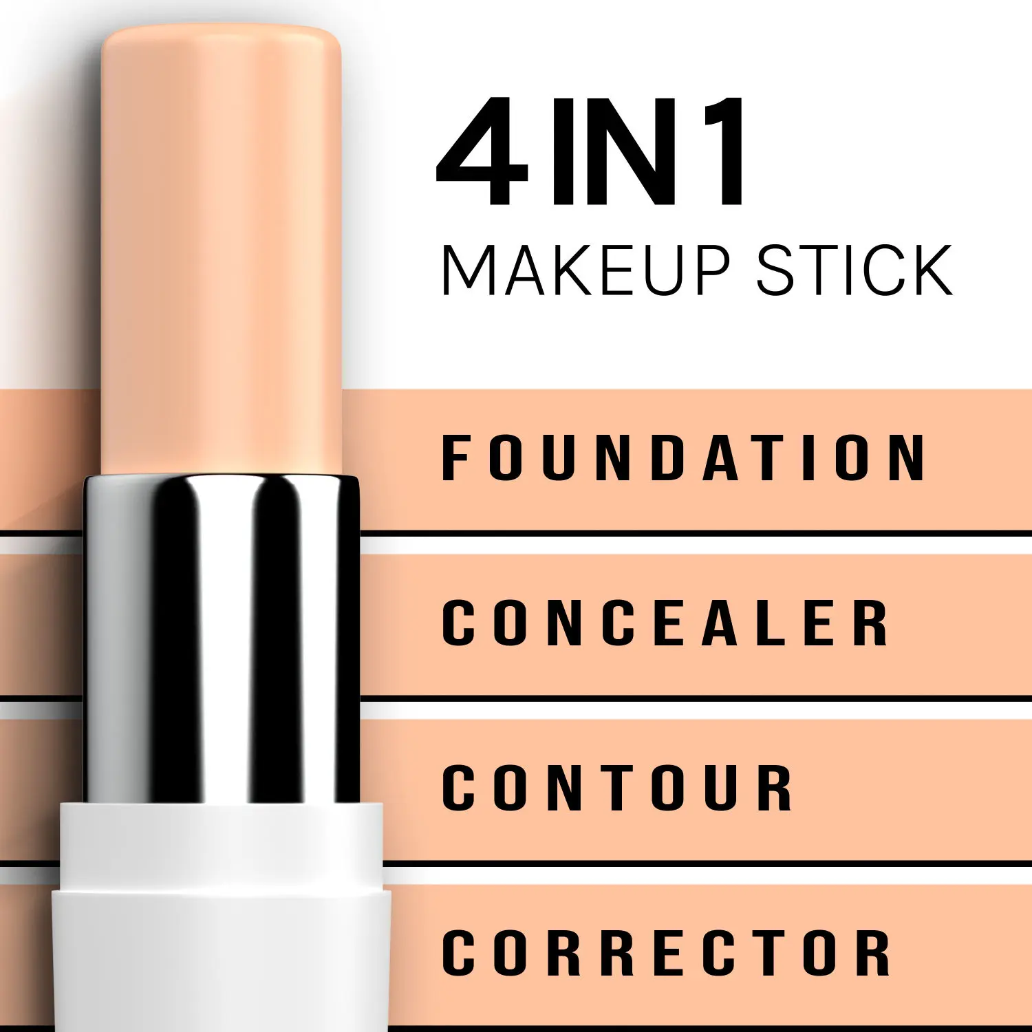 Bella Voste 4-in-1 MAKEUP STICK, CORAL CORN (07) (5.5 g)