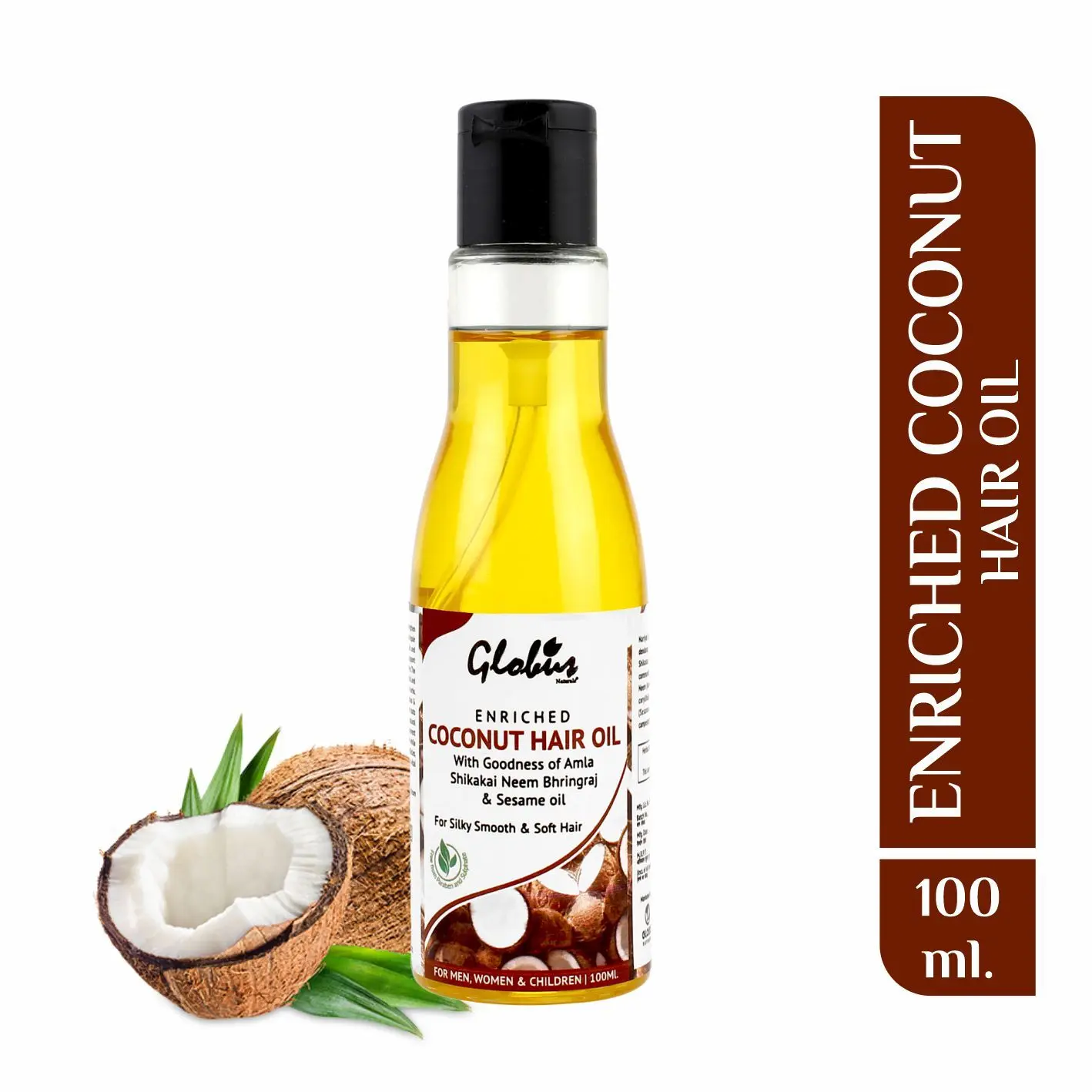 Globus Naturals Enriched Coconut Hair Oil With Goodness Of Amla Shikakai Neem Bhringraj & Sesame Oil (100 ml)