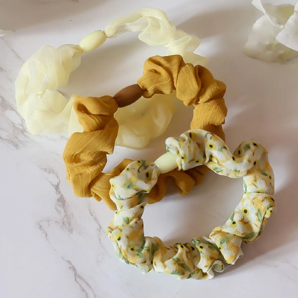 Bellofox Yellow Mini Scrunchies